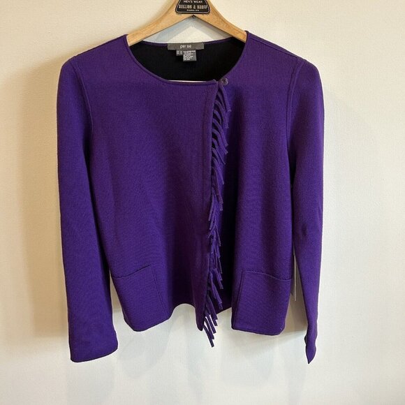 PER SE by Carlisle Violet Sweater Wrap Size M 96% Merino Wool - Picture 1 of 12